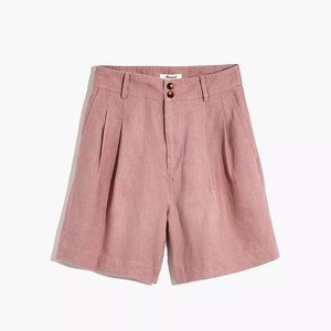 Madewell Linen Long Pleated Shorts